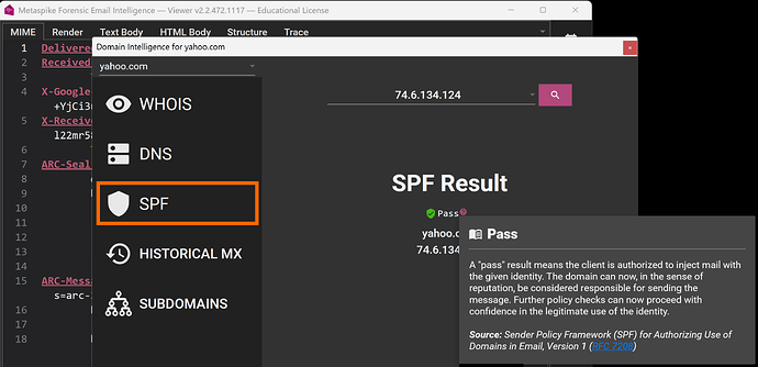 Sender Policy Framework Verification